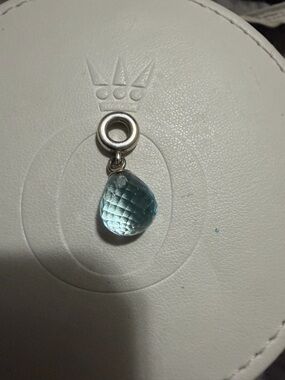 Authentic Pandora Light Blue Faceted Teardrop Dangle Charm